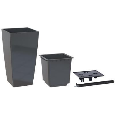 Кашпо Артевази Pisa L40 W40 H78 см серо-коричневое глянцевое комплект Все-в-одном 822540 в интернет гипермаркете «Планета Лета». Фото