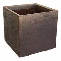 Кашпо LAMELA KARO ECO wood квад. на колес.с дренажно-сливной сист. 40х40; h39,4см 36л naturalne drew в интернет гипермаркете «Планета Лета». Фото