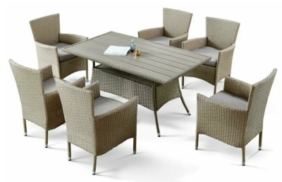 Комплект мебели из иск ротанга  AFM-195-6Pcs Beige (6+1) в интернет гипермаркете «Планета Лета». Фото