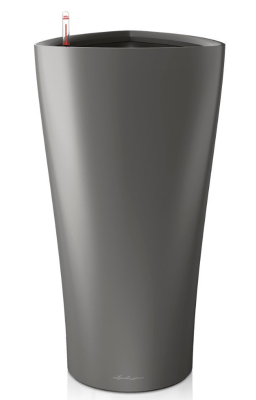 Кашпо Lechuza "Delta Complete charcoal metallic" (пластик), D30xH56 см в интернет гипермаркете «Планета Лета». Фото