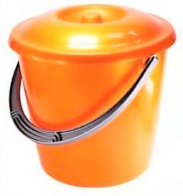 Ведро "Соло" 10л с крышкой перламутровое оранжевое С633КОРЖ в интернет гипермаркете «Планета Лета». Фото