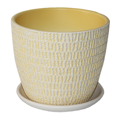 Кашпо  Ротанг желтый бутон d14,6 см, 1,3 л в интернет гипермаркете «Планета Лета». Фото