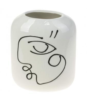 Ваза "Faces" (керамика), 14,5xH17,5 см в интернет гипермаркете «Планета Лета». Фото