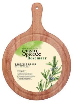 Доска разделочная Sugar&Spice Rosemary d35см круглая с ручкой деревянная в интернет гипермаркете «Планета Лета». Фото