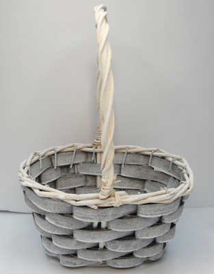 Корзина плетеная (ива) 25x20xH13/33см серый TS-7219 №2 в интернет гипермаркете «Планета Лета». Фото