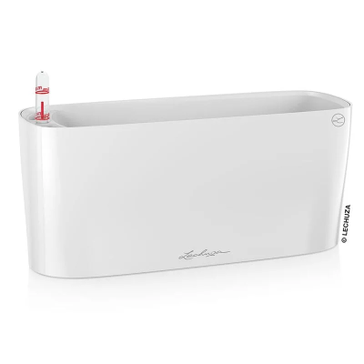 Кашпо   Lechuza Delta 10 Complete (white high gloss), 30x11xH13см в интернет гипермаркете «Планета Лета». Фото