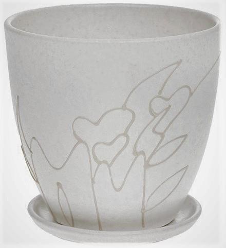 Горшок В/О "Кураж" керам белый №2 в интернет гипермаркете «Планета Лета». Фото