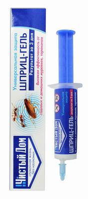 Гель ЧИСТЫЙ ДОМ универсальный от тараканов, садовых и домашних муравьев шприц 20 мл в интернет гипермаркете «Планета Лета». Фото