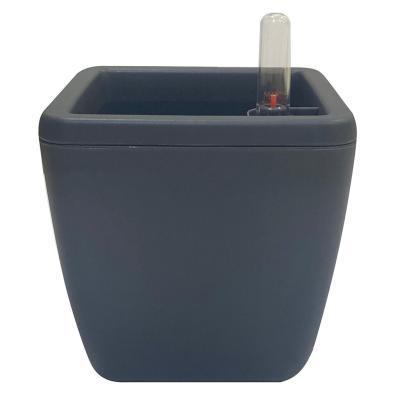 Горшок для цветов с автополивом InGreen Munchen 5л с вставкой 2,2л, квадратный, вулканический серый в интернет гипермаркете «Планета Лета». Фото