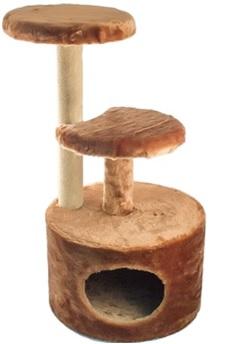 Домик-Когтеточка круглый с 2-мя полками (столбик джут) 48*40*71 см в интернет гипермаркете «Планета Лета». Фото