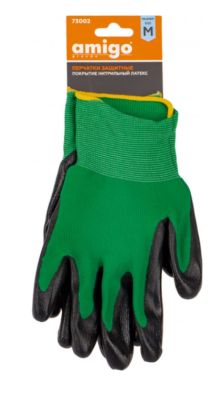 Перчатки защитные, покрытие нитрильный латекс, размер M 73002 в интернет гипермаркете «Планета Лета». Фото