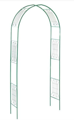 Арка разборная 230 х 120 х 36 см 'Классик узорная с проволокой' металл зеленая в интернет гипермаркете «Планета Лета». Фото