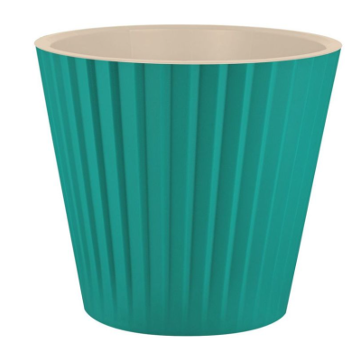 Горшок для цветов InGreen Sand D160мм, 2л c дренажной вставкой изумрудная волна в интернет гипермаркете «Планета Лета». Фото