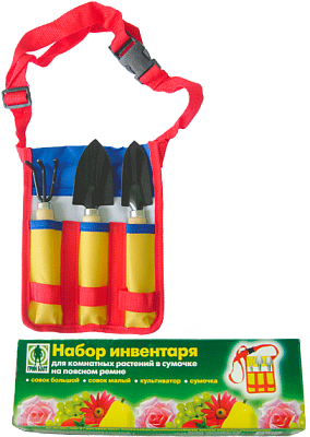 Набор инвентаря для комнатных растений в сумочке на поясном ремне ГРИН БЭЛТ.3 предмета в интернет гипермаркете «Планета Лета». Фото
