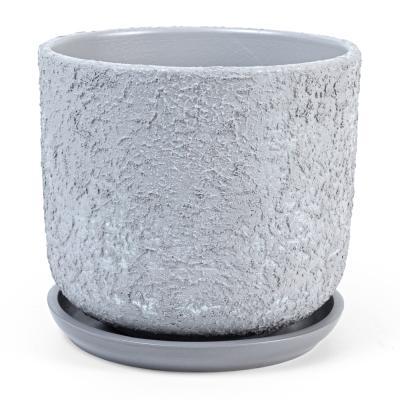 Горшок Лава серый цилиндр d18, h15,5см, 3,0л в интернет гипермаркете «Планета Лета». Фото