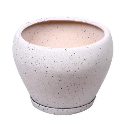 Горшок для цветов с поддоном Qianjin белый камень 40х40х31 см в интернет гипермаркете «Планета Лета». Фото
