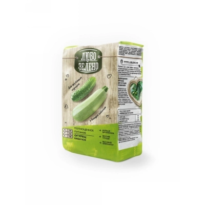 Удобрение Любо-Зелено тукосмесь Огурцы и Кабачки брик 1кг в интернет гипермаркете «Планета Лета». Фото