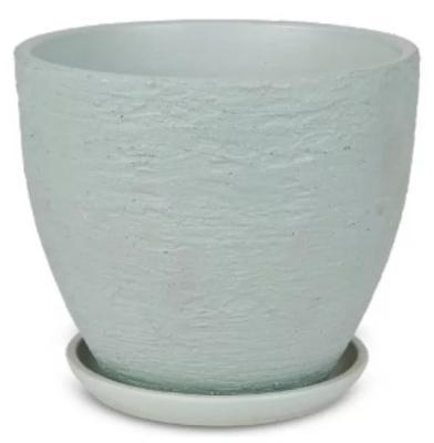 Горшок керамический высокий овал Лофт зеленый 5л d22 h19,5 в интернет гипермаркете «Планета Лета». Фото