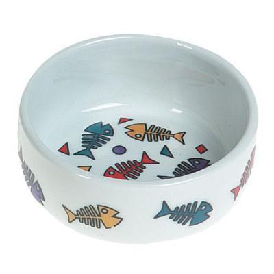 Flamingo Миска фарфор. д/кошек с рыбками (уп 36шт) в интернет гипермаркете «Планета Лета». Фото
