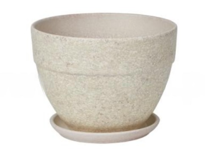 Горшок Бежевый камень овал борт с/п d26, h19 см, 6,3л в интернет гипермаркете «Планета Лета». Фото