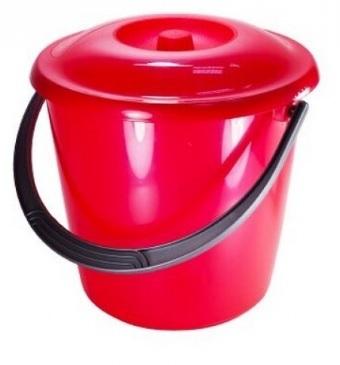 Ведро "Соло" 7л с крышкой перламутровое красное С632ККРА в интернет гипермаркете «Планета Лета». Фото