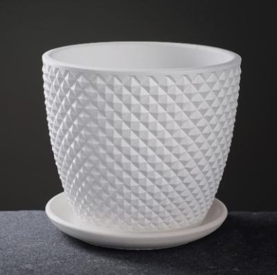 Кашпо Грань белый d 17,5 см, 2,15 л в интернет гипермаркете «Планета Лета». Фото