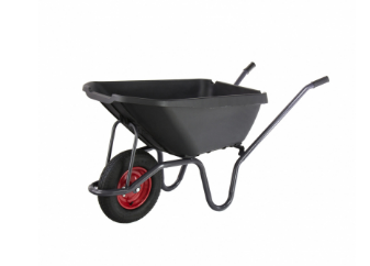 Тачка садово-строительная с пластиковым корытом, грузоподъемность 175 кг, объем 90 л Сибртех 68919 в интернет гипермаркете «Планета Лета». Фото