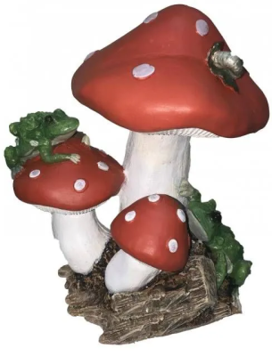 Фигура Гриб с лягушкой средний H-31см ФП772 в интернет гипермаркете «Планета Лета». Фото