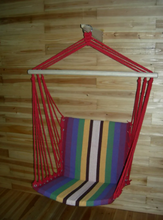 Гамак-кресло  цветной (хлопок) (разноцветная полоска, 10 шт./уп.) арт.WR-F06C в интернет гипермаркете «Планета Лета». Фото