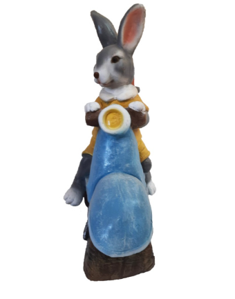 Фигура Заяц на мотоцикле Н-45см,L-40см,В-22см F1462 в интернет гипермаркете «Планета Лета». Фото