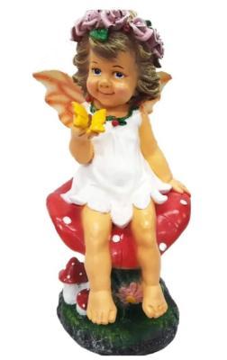 Фигура Девочка на грибе с бабочкой с крылышками Н-49см F1000 в интернет гипермаркете «Планета Лета». Фото