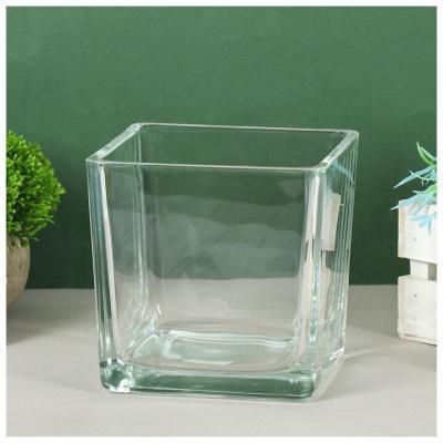 Ваза "Квадратная" (стекло), D14xH14см 2086 в интернет гипермаркете «Планета Лета». Фото