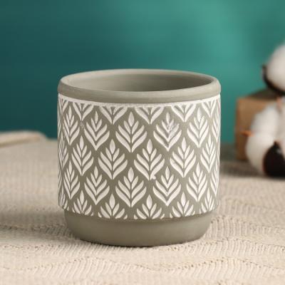Кашпо Узоры серое 9х8,5см 9344213 в интернет гипермаркете «Планета Лета». Фото