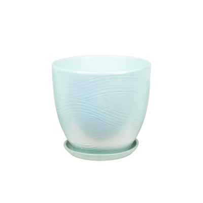 Горшок Волна бирюза высокий овал d18, h16см, 2,5л в интернет гипермаркете «Планета Лета». Фото