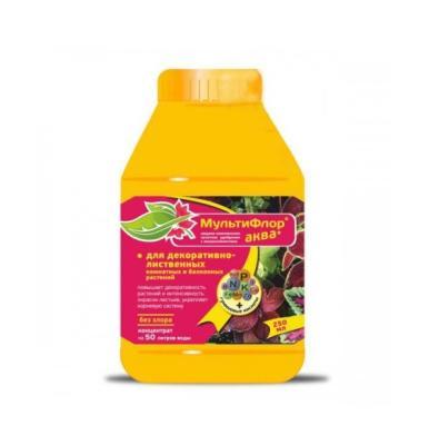 Удобрение Мультифлор Аква для декоративно-лиственных растений 250мл в интернет гипермаркете «Планета Лета». Фото