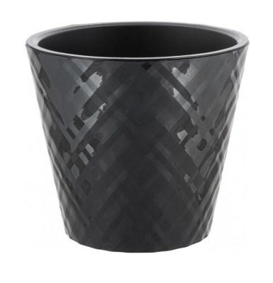 Горшок для цветов InGreen Manhattan D160мм, 1,6 л c дренажной вставкой, оникс в интернет гипермаркете «Планета Лета». Фото