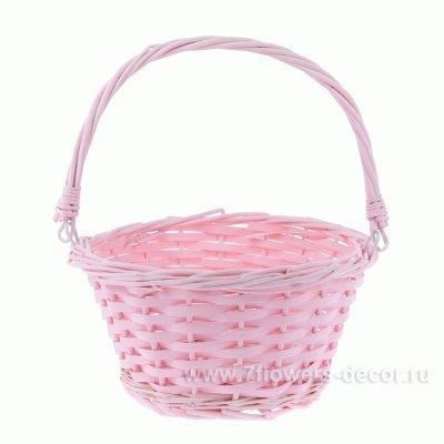 Корзина плетеная ива №2 светло-розовый в интернет гипермаркете «Планета Лета». Фото