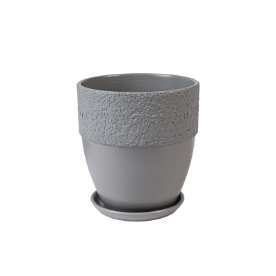 Горшок Лофт серый готика борт d18, h19см, 3,4л в интернет гипермаркете «Планета Лета». Фото