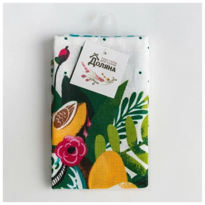 Полотенце кух."Доляна" Тепла и уюта 35х60 см, 100% хл, 160г/м2   4682747 в интернет гипермаркете «Планета Лета». Фото