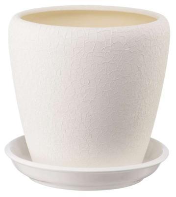 Горшок Грация d26,5см, h25,2см, 10л шелк белый, 444984 в интернет гипермаркете «Планета Лета». Фото